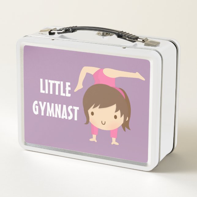 Lunch Box Cute Little Gymnast Girl Gymnastique Pose Boîte à  (Dos)