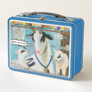 Lunch Box Cute Mama Chèvres Art Métal Boîte à lunch