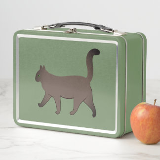 Lunch Box Cute Minimalist Cat Graphic | Simple Walking Cat