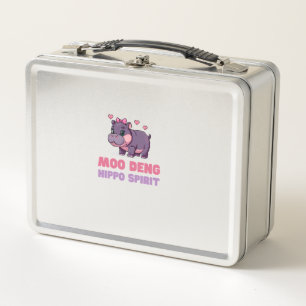 Lunch Box Cute MOO DENG HIPPO PIRIT Pixels Animal Adventure