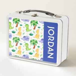 Lunch Box Cute Neon Aquarelle Dinosaur Motif