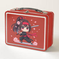 Cute ninja guerrière fille en fleur