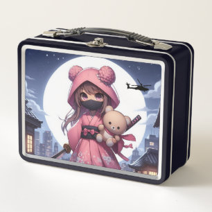Lunch Box Cute ninja guerrière fille & teddy