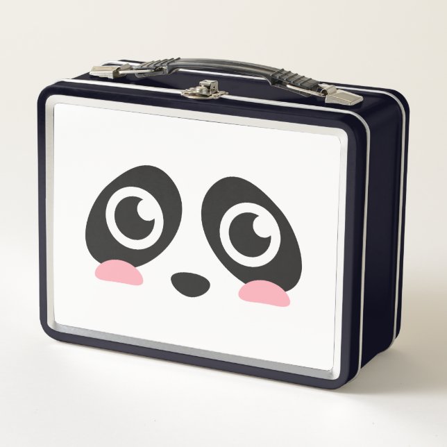 Lunch Box Cute Panda Face avec gros yeux Boîte à lunch (Devant)
