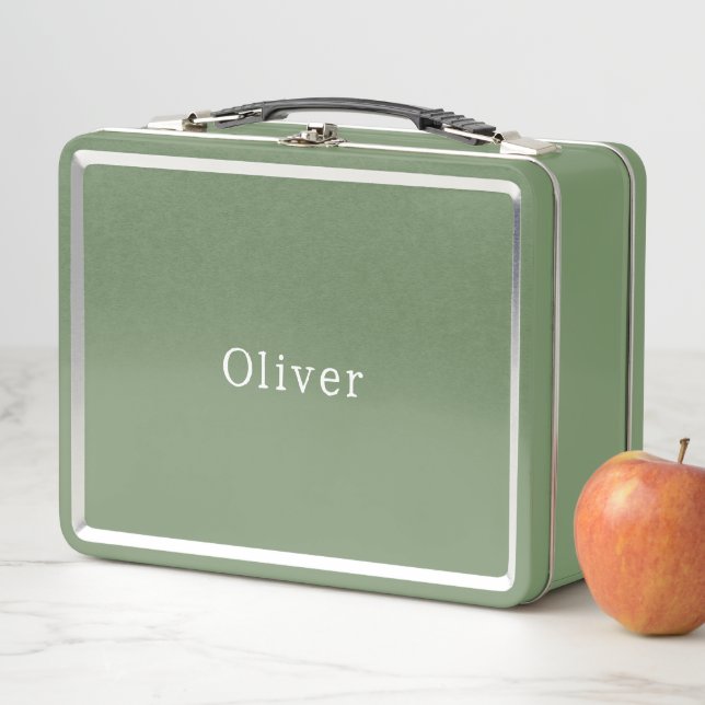 Lunch Box Cute Personalised Your Own Name Metal Lunchbox. (En situation)