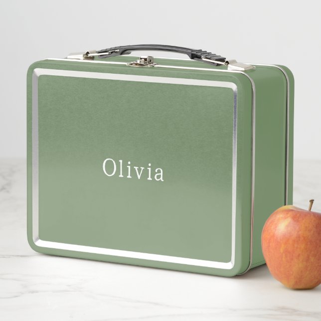 Lunch Box Cute Personalised Your Own Name Metal Lunchbox. (En situation)