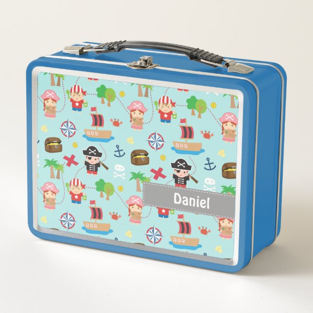 Lunch Box Cute Pirates Chasse au trésor Enfants Déjeuner per (Devant)