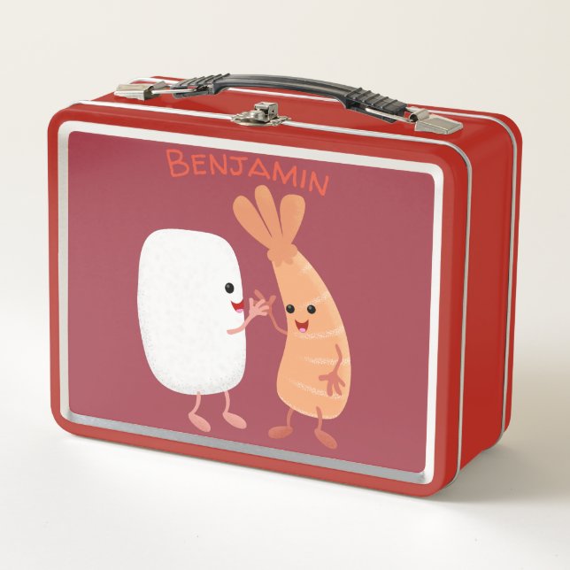 Lunch Box Cute sushi riz crevettes amis dessin animé (Devant)
