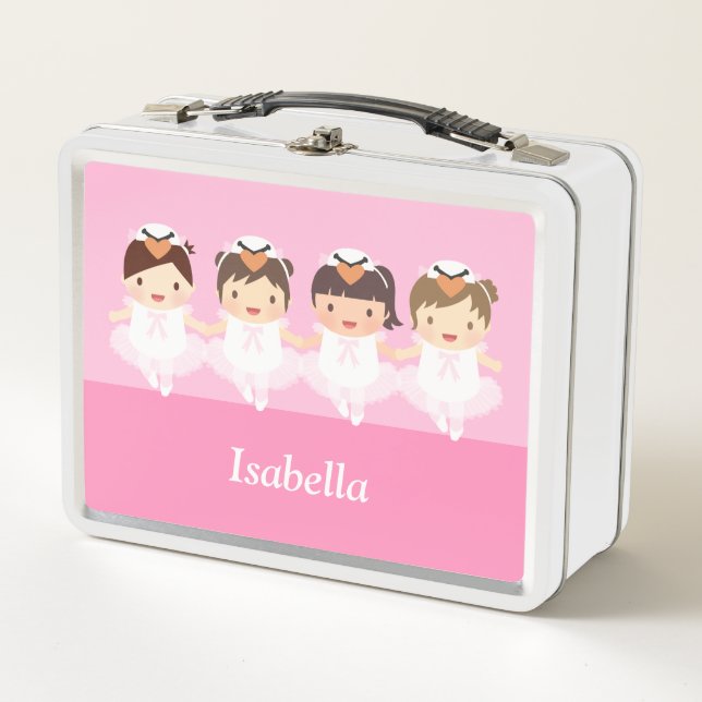 Lunch Box Cute Swan Danser Ballerina Girls Personnalisé (Devant)