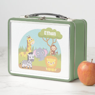 Lunch Box Cute Wild Safari Animaux Enfants Personnalisés