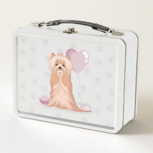 Lunch Box Cute Yorkshire Terrier Anniversaire Métal Boîte à 