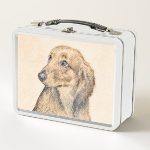Lunch Box Dachshund (Longhaerien) Peinture - Art Chien origi