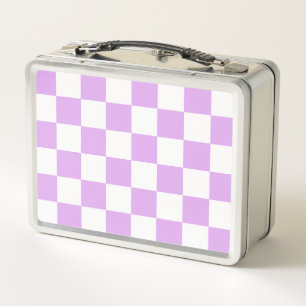 Lunch Box Damier lavande clair classique