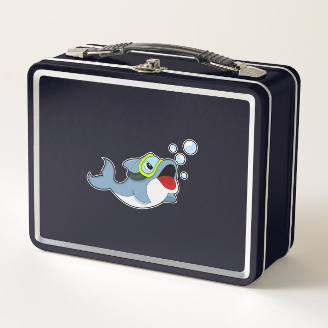 Lunch Box Dauphin à la plongée avec bulles d'eau.PNG (Devant)