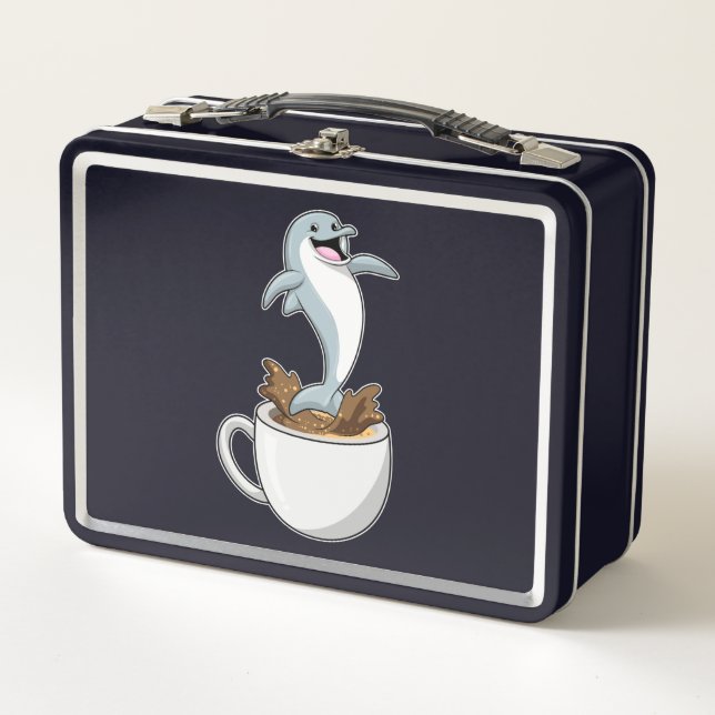 Lunch Box Dauphin avec la coupe de café (Devant)