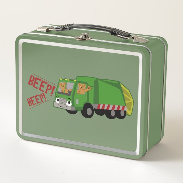Lunch Box Des ours conduisant un camion-poubelle (Devant)