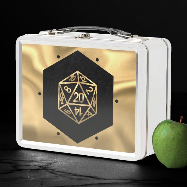 Lunch Box Dés RPG | Or Fantastique Rétro Tabletop PnP Joueur (Créateur téléchargé)