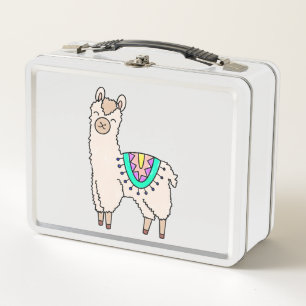 Lunch Box dessin animé de llama alpaga souriant