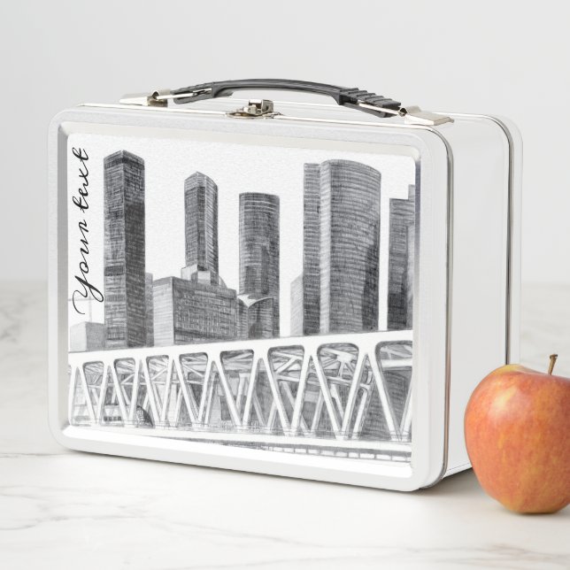 Lunch Box Dessin au crayon du pont Metro (En situation)