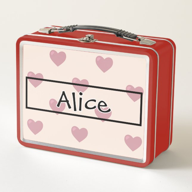 Lunch Box Dessin cardiaque I Nom personnalisé (Devant)