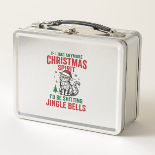 Lunch Box Dessin de gravure vintage d'esprit de chat de Noël
