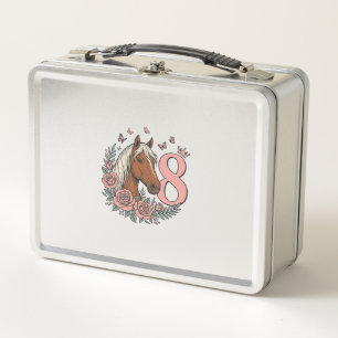 Lunch Box Dessin de gravure vintage floral pour les 8 ans du