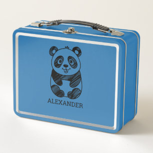 Lunch Box Dessin minimaliste de panda blanc et noir