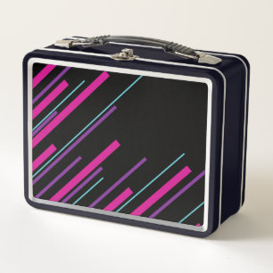 Lunch Box Diagonales - rose, violet, bleu et noir