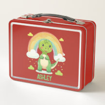 Dino Arc-En-Ciel Coloré Avec Nom Enfants