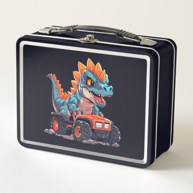 Lunch Box Dino on Wheels : Back to School Adventure Lunch Bo (Devant)