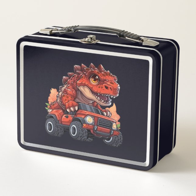 Lunch Box Dino on Wheels : Back to School Adventure Lunch Bo (Devant)