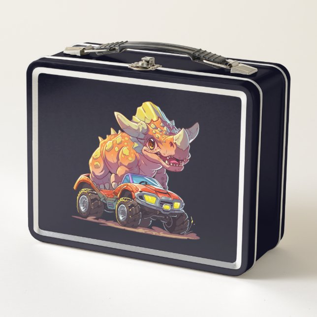 Lunch Box Dino on Wheels : Back to School Adventure Lunch Bo (Devant)