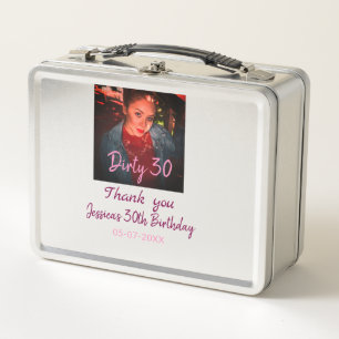 Lunch Box Dirty 30 Anniversaire ajouter nom rose ajouter dat