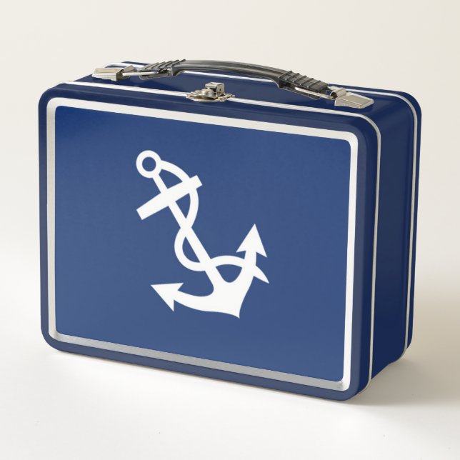 Lunch Box Ditty Bag_White Ancre_bateau & inspiré nautique (Devant)