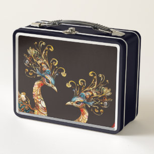 Lunch Box divertissement cirque carnaval paon vintage