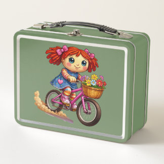 Lunch Box Doll on a Bike
