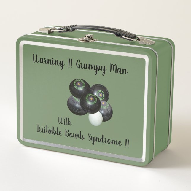 Lunch Box Donc Drôle Irritable Pelouse Bowls Homme, Métal Lu (Devant)