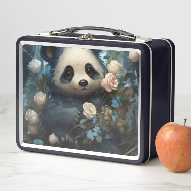 Lunch Box Doux Ours De Panda Chez Les Roses De La Jungle (En situation)