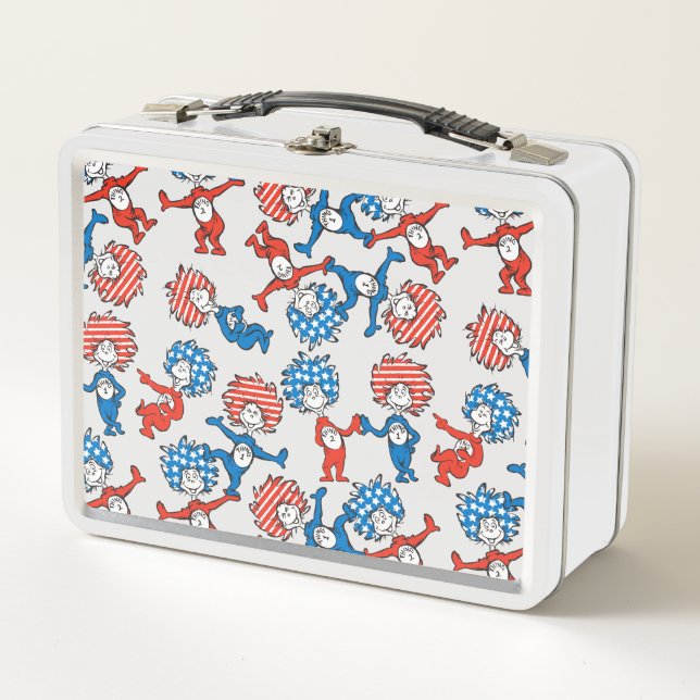 Lunch Box Dr Seuss | Chose Une Chose Deux Motifs du drapeau  (Devant)