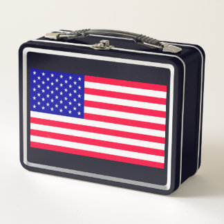 Lunch Box Drapeau américain Noir Lunch Boxes