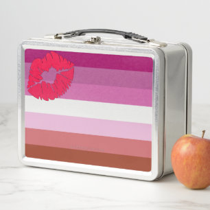 Lunch Box Drapeau de fierté lesbienne au rouge à lèvres Slip