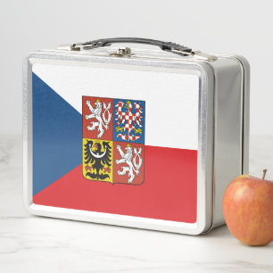 Lunch Box Drapeau de la République tchèque avec armoiries su