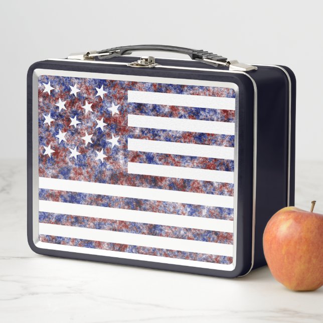 Lunch Box Drapeau de l'Amérique avec une bannière étoilée co (En situation)