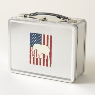 Lunch Box Drapeau d'éléphant patriotique Conception vectorie