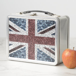 Lunch Box Drapeau du Royaume-Uni Rustic vintage scintille pa