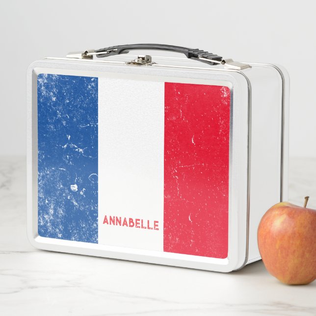 Lunch Box Drapeau français Regarder déçu Nom personnalisé de (En situation)