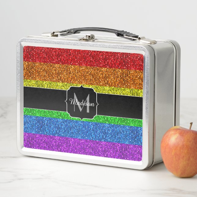 Lunch Box Drapeau LGBT vibrante parties scintillant arc-en-c (En situation)