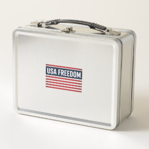 Lunch Box Drapeau patriotique de style USA Freedom Vector De