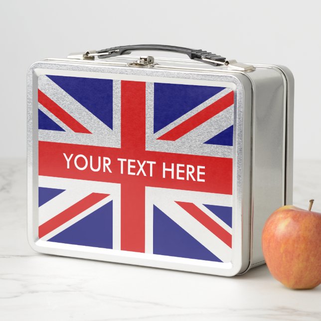 Lunch Box Drapeau Union Jack britannique boîte à lunch métal (En situation)