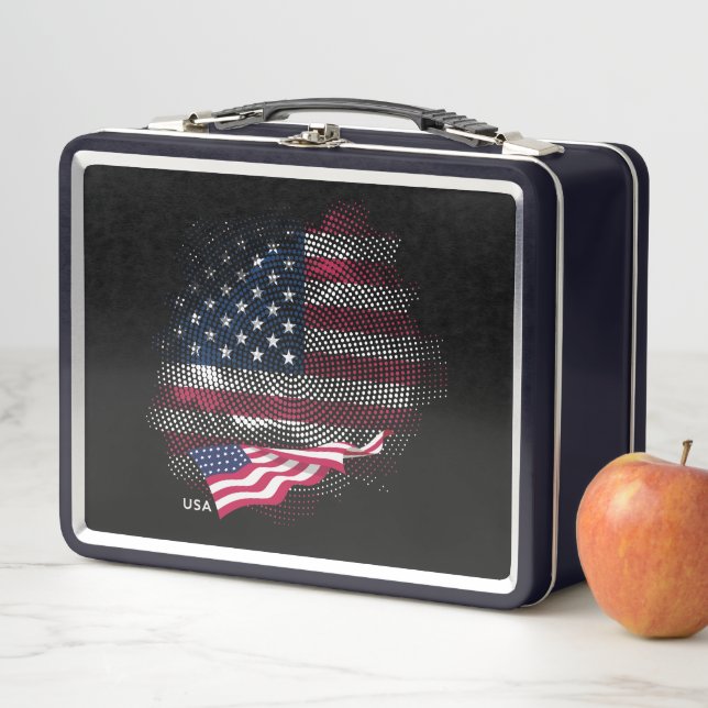 Lunch Box Drapeau USA (En situation)